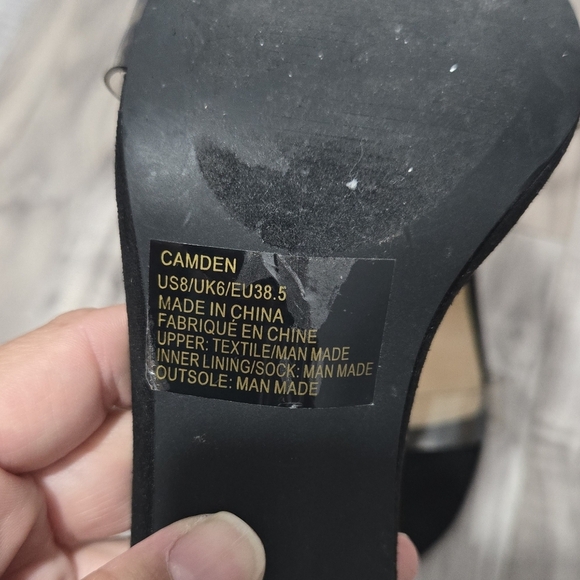 Shoe Dazzle Camden Black And Clear Platform Heels Sz 8 - Picture 9 of 12